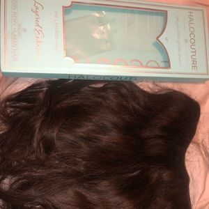 Halocouture chocolate brown layered extensions